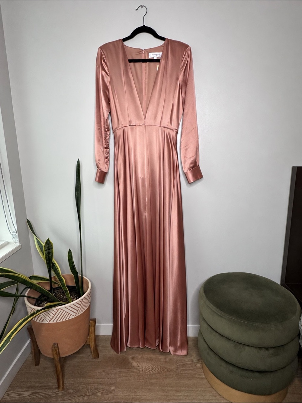Ronny Kobo Collection Satin Maxi Dress in Rose